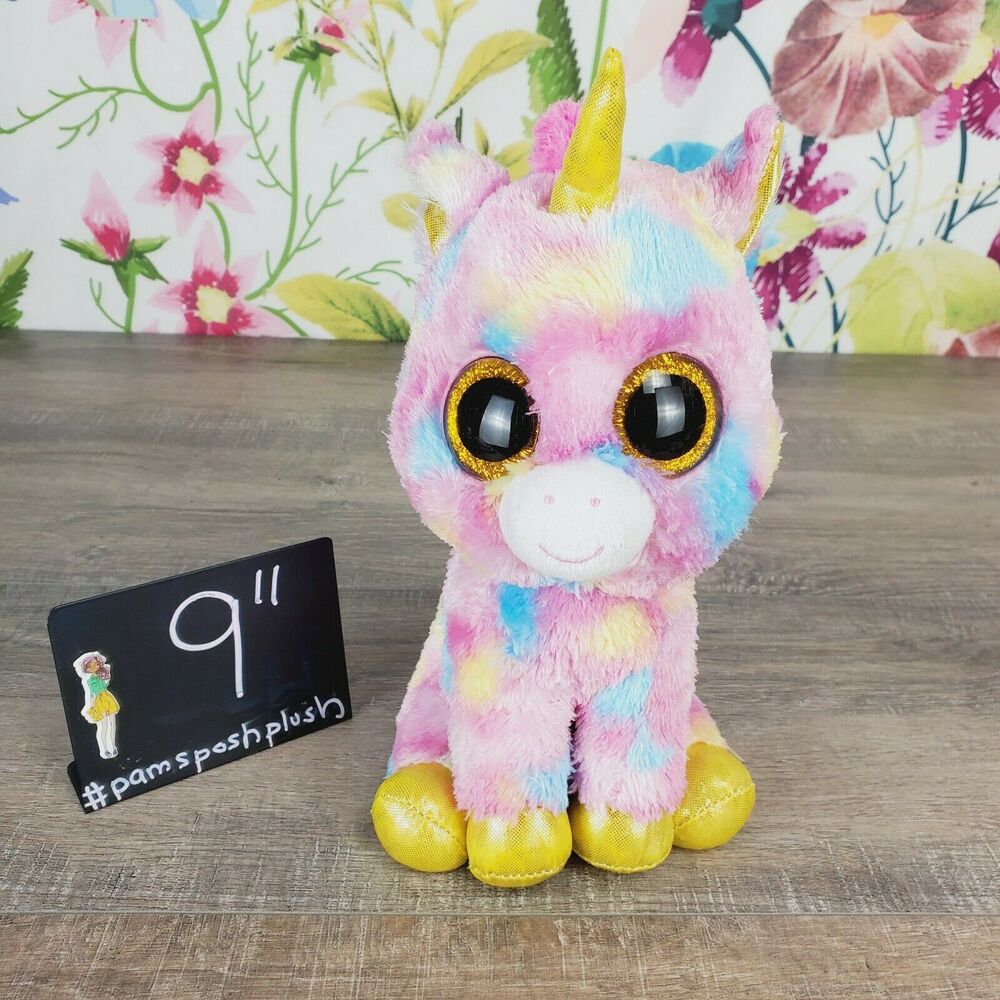 Ty Beanie Boos Fantasia the Unicorn Plush 9" Medium 2017 Retired Stuffed Animal